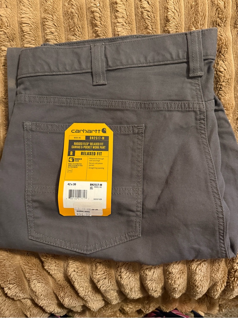 Carhartt Men's Relaxed Fit Canvas Cargo Pants — Gray